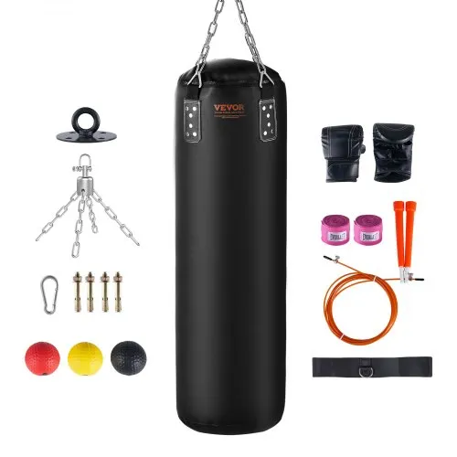 VEVOR Punching Bag for Adults, 4ft PVC Heavy Boxing Bag Set