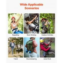 VEVOR Climbing Carabiner Clips, 3 PCS Heavy Duty Caribiner, Professional 30 KN / 6744 lbs Spindle Strength, Large D-Shaped for Hiking,Rappelling,Rescue,Dog Leash,Hammocks, Swings