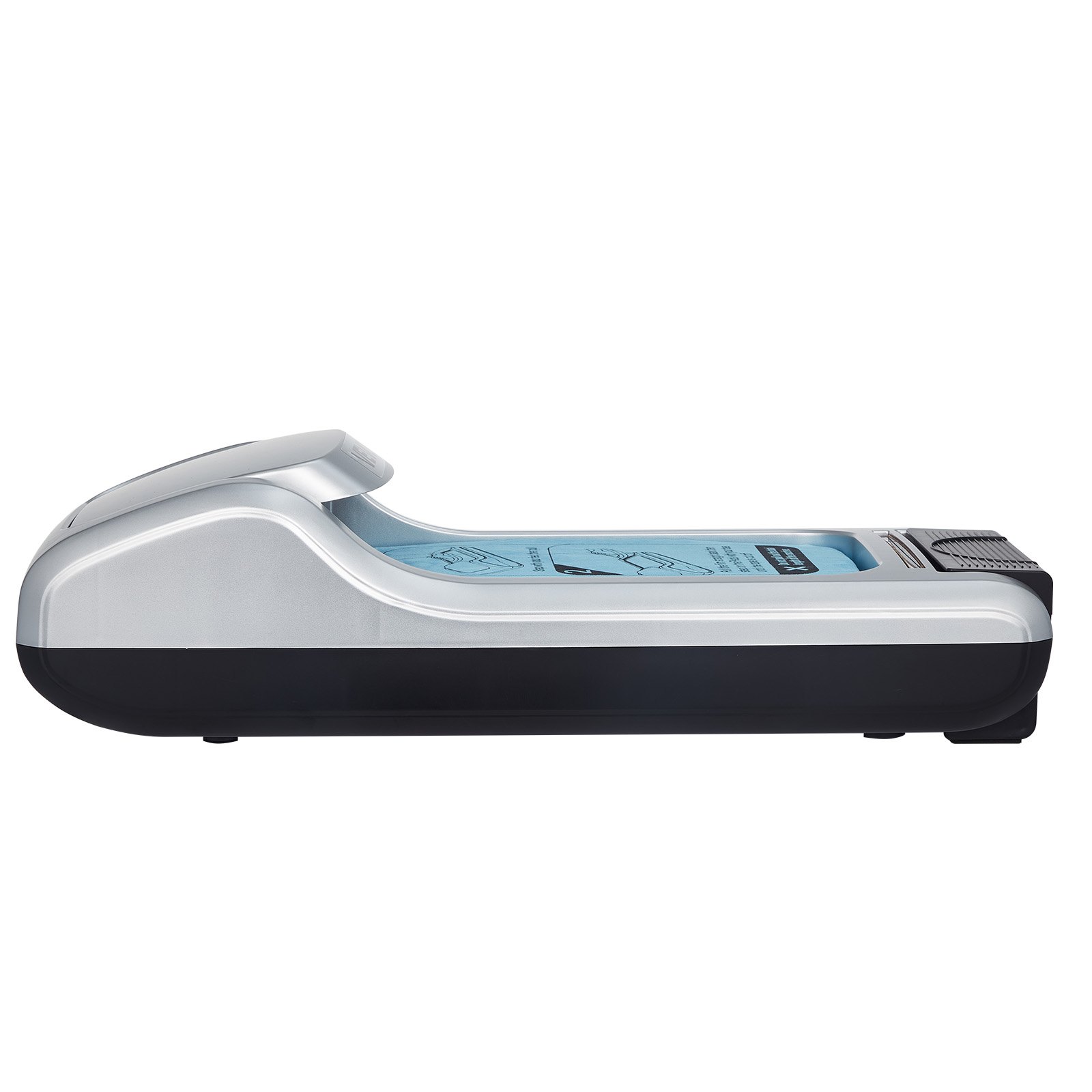 VEVOR Shoe Cover Dispenser, Automatic Shoe Film Machine with 1 Roll (600 Pcs) of Non-Slip Disposable Sole Membrane, Fits Size Up to US 11, for Home, Office, Lab, Factory, Hospital, Indoor Use, Silver