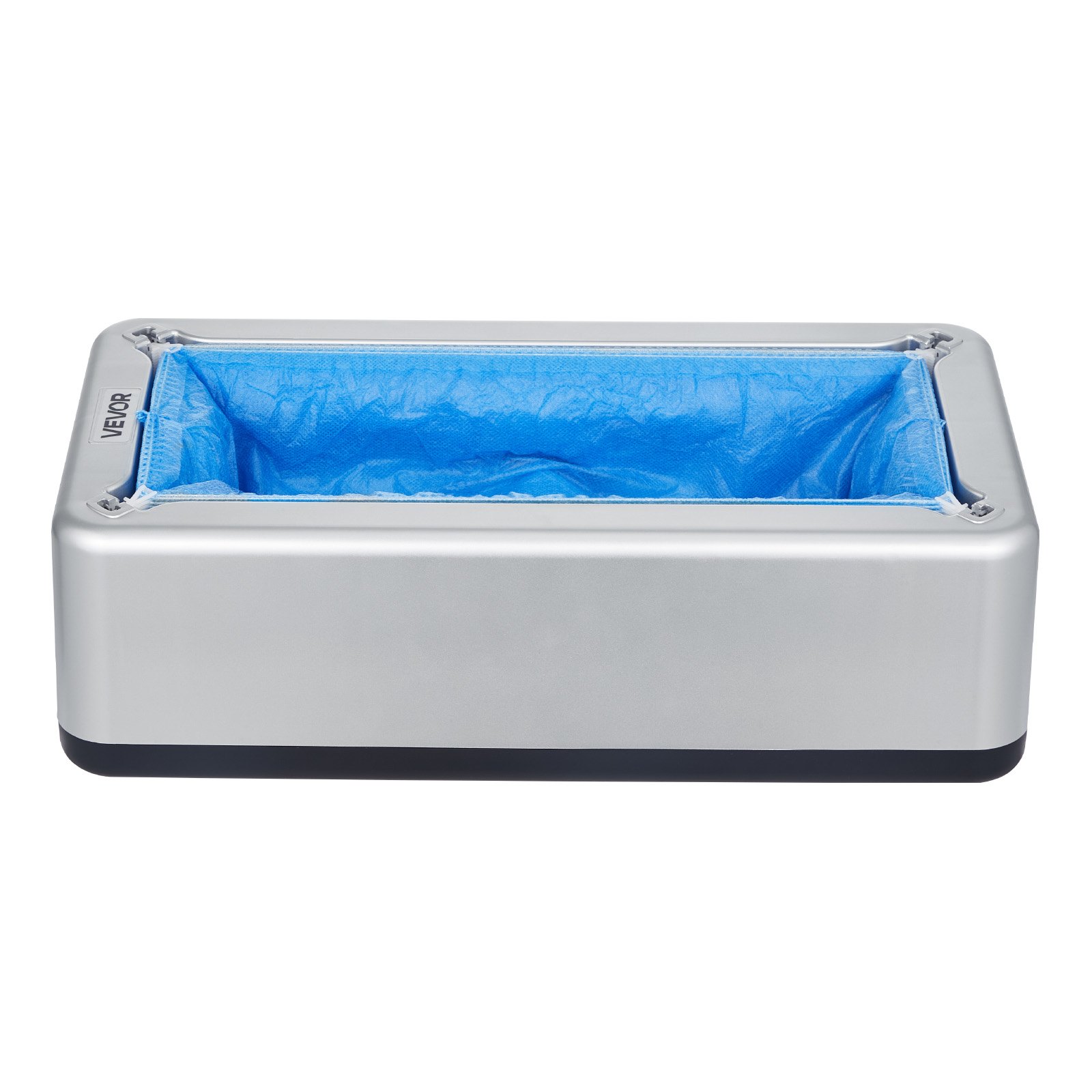 VEVOR Shoe Cover Dispenser, Automatic Shoe Covers Dispenser with 100 Pcs of Non-Slip Disposable Shoes Covers, Fits Size Up to US 11, for Home, Office, Lab, Factory, Hospital, Indoor Use, Silver