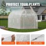 VEVOR Walk-in Tunnel Greenhouse 9.58x6.43x6.23ft Galvanized Frame PE Cover White