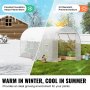 Serre tunnel VEVOR 9,58 x 6,43 x 6,23 pieds Cadre galvanisé Couverture PE Blanc