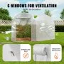 VEVOR Walk-in Tunnel Greenhouse 2.9x2x1.9 m Galvanized Frame PE Cover White