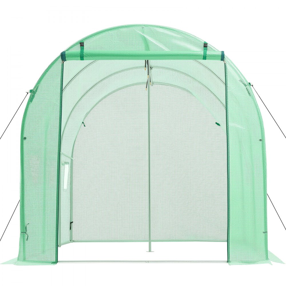 VEVOR Walk-in Tunnel Greenhouse, 2.93x1.97x1.94 m Hoop House Greenhouse Tunnel with Watering System, Plant Hot House with Steel Frame, PE Cover, Roll-Up Zipper Door and 6 Windows for Outdoors, Green