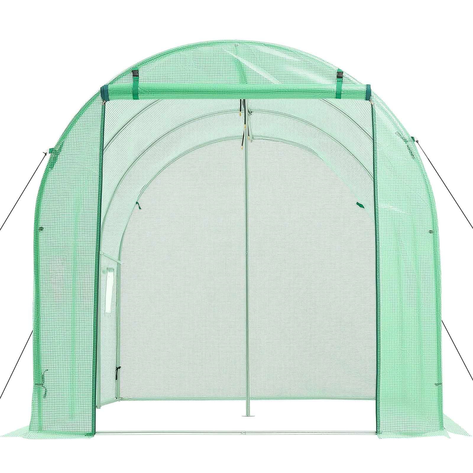VEVOR Walk-in Tunnel Greenhouse, 2.93x1.97x1.94 m Hoop House Greenhouse Tunnel with Watering System, Plant Hot House with Steel Frame, PE Cover, Roll-Up Zipper Door and 6 Windows for Outdoors, Green