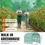 VEVOR Walk-in Tunnel Greenhouse, 9.6x6.4x6.2 ft Hoop House Greenhouse Tunnel, Plant Hot House with Galvanized Steel Frame, Green PE Cover, Roll-up Zipper Door and 6 Windows for Outdoor