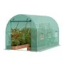 VEVOR Walk-in Tunnel Greenhouse, 9.6x6.4x6.2 ft Hoop House Greenhouse Tunnel, Plant Hot House with Galvanized Steel Frame, Green PE Cover, Roll-up Zipper Door and 6 Windows for Outdoor