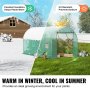 VEVOR Walk-in Tunnel Greenhouse 11,32x6,4x6,3ft galvanoitu runko PE kansi vihreä