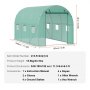 Seră cu tunel de intrare VEVOR 11.32x6.4x6.3ft Cadru galvanizat capac PE Verde