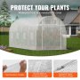 VEVOR Walk-in Tunnel Greenhouse 14.6x6.36x6.3ft Galvanized Frame PE Cover White