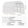 VEVOR Walk-in Tunnel Drivhus 14,6x6,36x6,3ft Galvaniseret ramme PE Cover Hvid