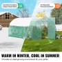 VEVOR Walk-in Tunnel Greenhouse 19,36x9,68x7,4ft galvanoitu runko PE kansi vihreä