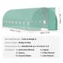 VEVOR Walk-in Tunnel Greenhouse, 8.35 x 3 x 2.25m Hoop House Greenhouse Tunnel, Plant Hot House with Galvanized Steel Frame, Green PE Cover, Swing Door and 16 Roll-up Windows for Outdoor