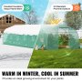 VEVOR Walk-in Tunnel Greenhouse 29.53x9.84x6.6ft Galvanized Frame PE Cover Green