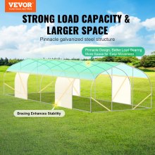 VEVOR Walk-in Tunnel Greenhouse 29.53x9.84x6.6ft Galvanized Frame PE Cover Green