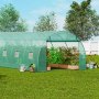 VEVOR Walk-in Tunnel Greenhouse, 9 x 3 x 2m Hoop House Greenhouse Tunnel, Plant Hot House with Galvanized Steel Frame, Green PE Cover, Roll-up Zipper Door and 12 Windows for Outdoor