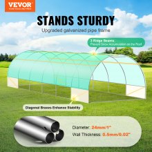 VEVOR Walk-in Tunnel Greenhouse 29,2x9,7x6,5ft galvanoitu runko PE kansi vihreä