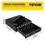 VEVOR Cash Drawer 13" Cash Register Fully Removable 4 Bill 5 Coin Cases Black