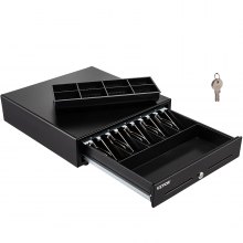 VEVOR Cash Drawer 16" Cash Register Fully Removable 5 Bill 8 Coin Cases Black