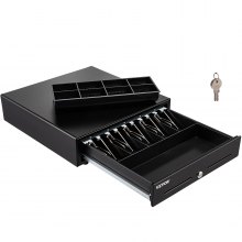 VEVOR Cash Register Drawer, 16\" 2 Unlocking Ways, Fully Removable Design with 5 Bill 8 Coin Cash Tray, 2 Keys Included, Compact Size Cash Registers for Supermarket, Bar, Coffee Shop, Restaurant