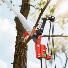 VEVOR Manual Pole Saw Extendable Pole Tree Pruner 3.87 - 27 ft with Scissors