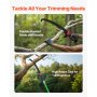 VEVOR Manual Pole Saw, 118-809.3 cm Extendable Pole Tree Pruner, Sharp 65Mn Steel Blade, Lightweight Fiberglass Handle Pole, Double-Hook Saw for High Branch Trimming, Pruning Tool for Palms, Shrubs