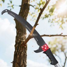 VEVOR Manual Pole Saw Extendable Pole Tree Pruner 3.87-27 ft 65Mn Steel Blade