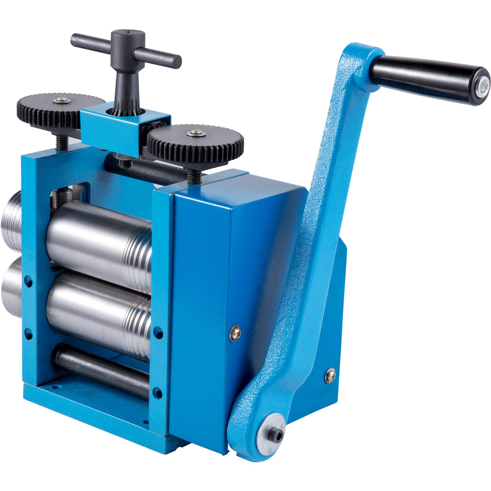 VEVOR Rolling Mills 3"/76mm Jewelry Rolling Mill Machine Gear Ratio 1:2.5 Wire Roller Mill 0.1-7mm Press Thickness Manual Combination Rolling Mill for Metal Jewelry Sheet Square Semicircle Pattern