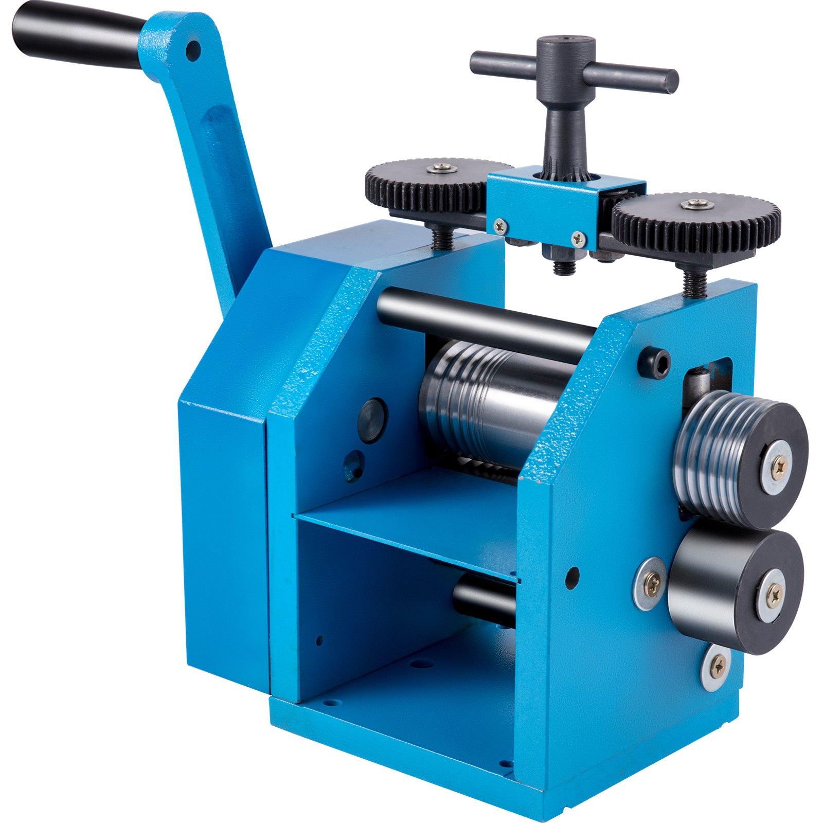 VEVOR Rolling Mills 3"/76mm Jewelry Rolling Mill Machine Gear Ratio 1:2.5 Wire Roller Mill 0.1-7mm Press Thickness Manual Combination Rolling Mill for Metal Jewelry Sheet Square Semicircle Pattern