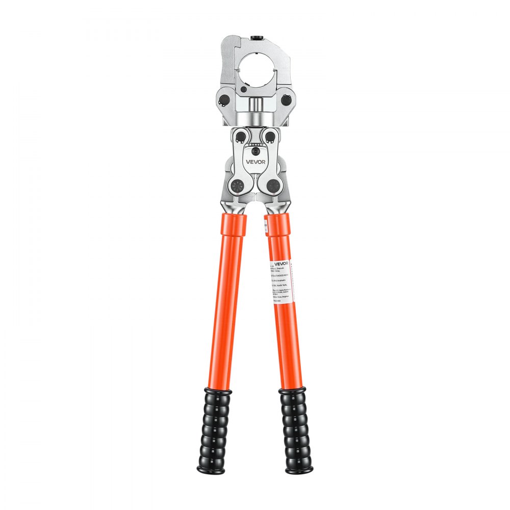 VEVOR Copper Tube Fittings Press Crimping Tool for 1/2" 3/4" 1" Pipes, 360° Rotatable Crimper Press Tool with 3 VUS Jaws, Locking Pin, Extendable Handle and Toolbox for Elbow & Tee Fittings