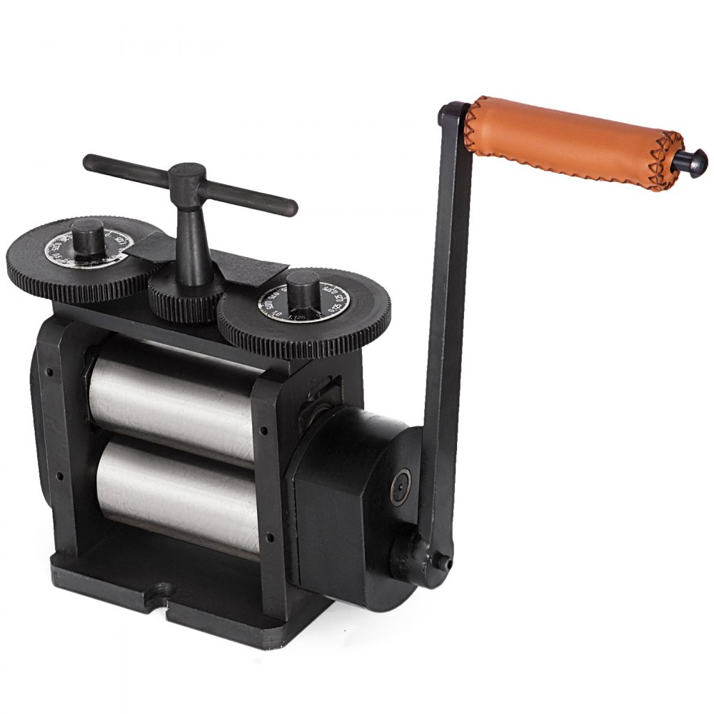 VEVOR Jewelry Flat Rolling Mill 130mm Width Flat Rolling Mill 65 mm Diameter Rollers Rolling Mill Press Gear ratio 4:1 Jewelry Press Tabletting Tool for Jewelry Repair Design