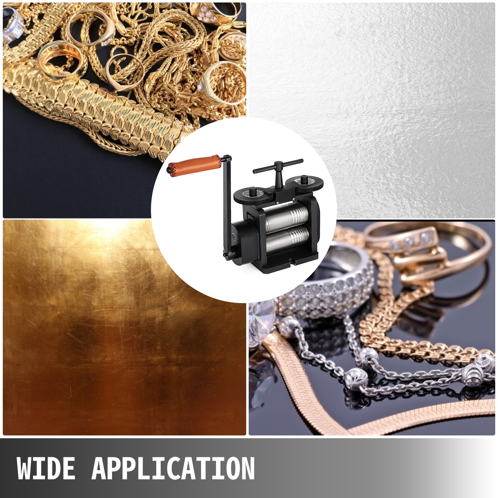 VEVOR Combination Rolling Mill Machine Rolling Mill Jewellery 130mm Roller Width Flat Rolling Manual Jewelry Press Tabletting Tool Jewelry DIY Tools(130x65mm)