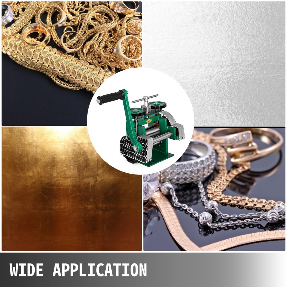 VEVOR Combination Rolling Mill Machine Rolling Mill Jewellery 85mm Roller Width Flat Rolling Manual Jewelry Press Tabletting Tool Jewelry DIY Tools(120x55mm)