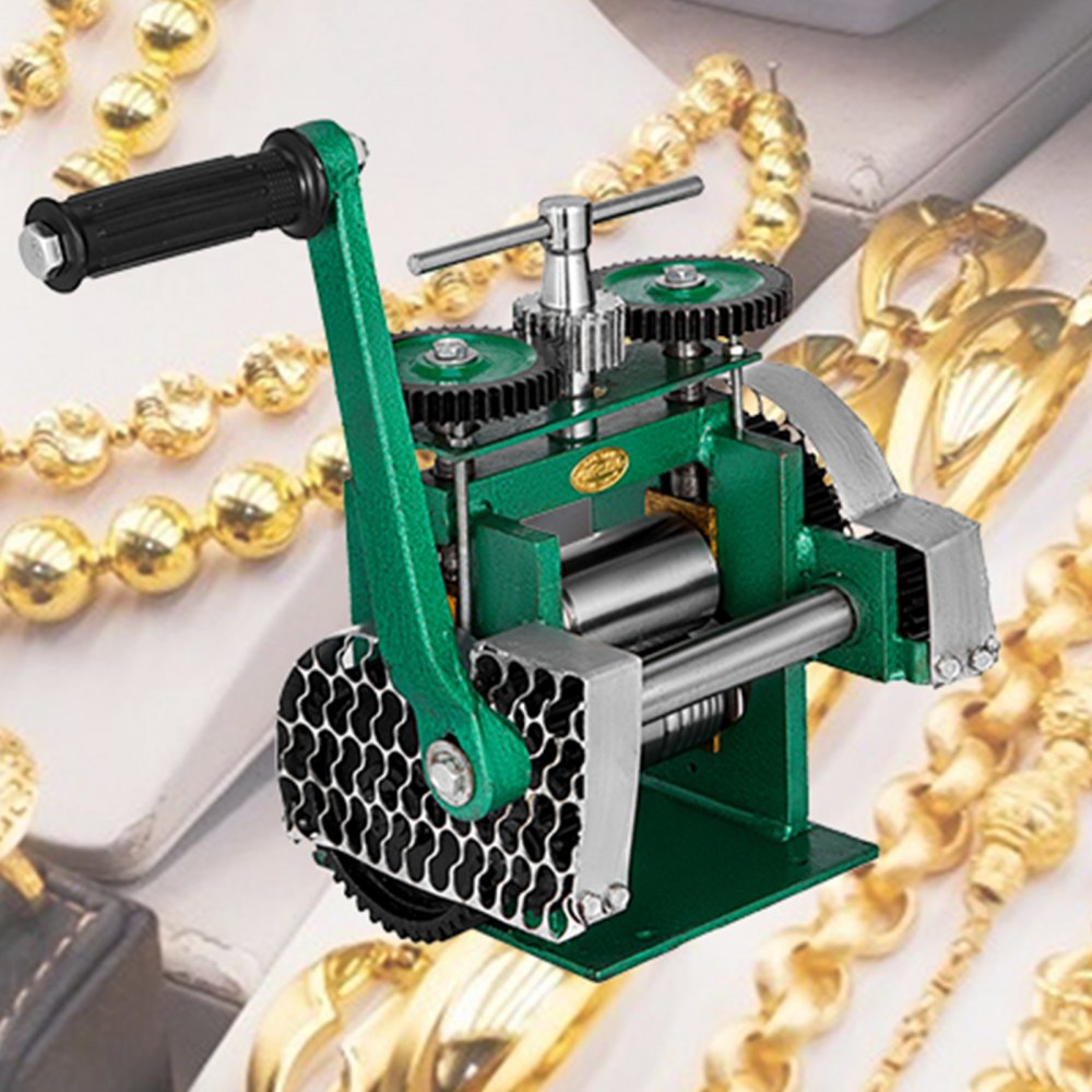 VEVOR Combination Rolling Mill Machine Rolling Mill Jewellery 85mm Roller Width Flat Rolling Manual Jewelry Press Tabletting Tool Jewelry DIY Tools(120x55mm)