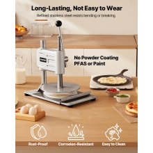 9.5 in Manual Pizza Dough Press Machine Pizza Pastry Sheeter Stainless Steel