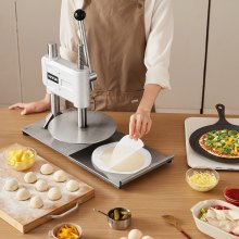 9.5 in Manual Pizza Dough Press Machine Pizza Pastry Sheeter Stainless Steel