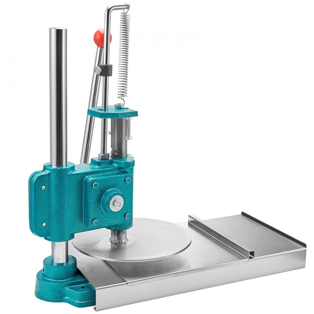 VEVOR pizza dough press machine with sturdy metal components and adjustable lever.