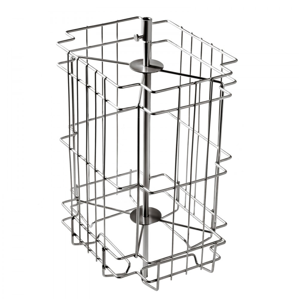 VEVOR honey extractor interior frame, stainless steel construction with a vertical pole and honeycomb holders.