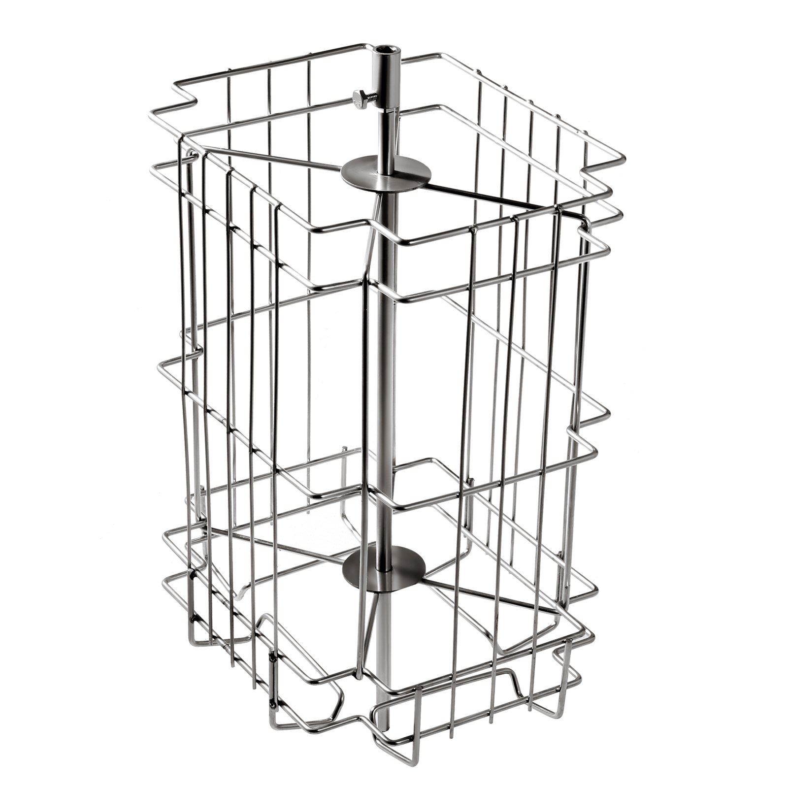 VEVOR honey extractor interior frame, stainless steel construction with a vertical pole and honeycomb holders.