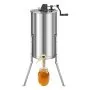 VEVOR Honey Extractor, 2 Frame Manual Honey Spinner with Transparent Lid, Stainless Steel Honeycomb Drum Spinner with Height Adjustable Stand, Honeycomb Extraction Centrifuge Equipment for Beekeeping