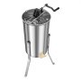VEVOR Honey Extractor, 2 Frame Manual Honey Spinner with Transparent Lid, Stainless Steel Honeycomb Drum Spinner with Height Adjustable Stand, Honeycomb Extraction Centrifuge Equipment for Beekeeping