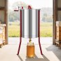 VEVOR Honey Extractor, 6 Frame Manual Honey Spinner with Transparent Lid, Stainless Steel Honeycomb Drum Spinner with Height Adjustable Stand, Honeycomb Extraction Centrifuge Equipment for Beekeeping
