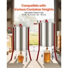 VEVOR Manual Honey Extractor 6 Frame Honey Spinner Beekeeping Stainless Steel