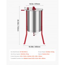 Manual Honey Extractor 6 Frame Beekeeping Honeycomb Spinner Stainless Steel