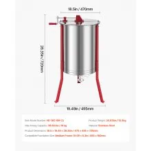 VEVOR Manual Honey Extractor 6 Frame Honey Spinner Beekeeping Stainless Steel