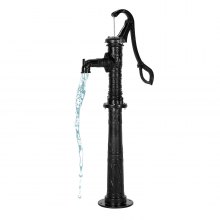 VEVOR Well Hand Pitcher Pump, 20 ft Max Lift, Antique Cast Iron Manual Hand Water Pump with Heightening Base, NPT 1-1/4 in Connection, Easy Installation, for Outdoor Garden, Pond, Yard, Farm, Black