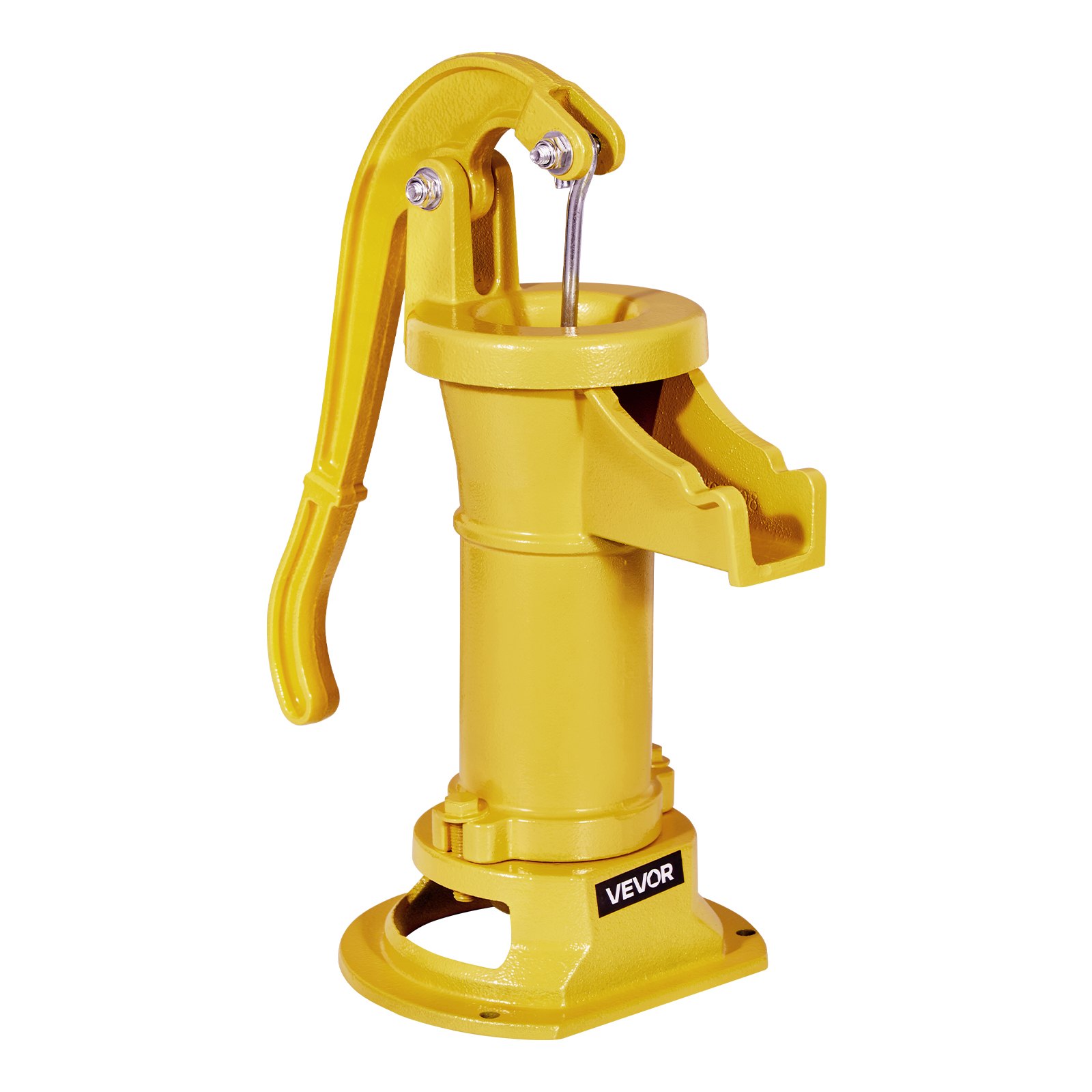 VEVOR Well Hand Pitcher Pump, 25 ft Maximum Lift, Antique Cast Iron Manual Hand Water Pump, NPT 1-1/4 in Connection, Easy Installation, Old Fashioned for Outdoor Garden, Pond, Backyard, Farm, Yellow