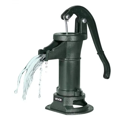 VEVOR Well Hand Pitcher Pump, 25 ft Maximum Lift, Antique Cast Iron Manual Hand Water Pump, NPT 1-1/4 in Connection, Easy Installation, Old Fashioned for Outdoor Garden, Pond, Backyard, Farm, Green