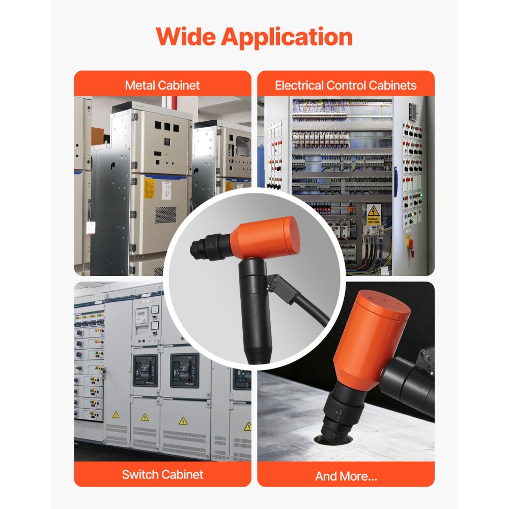 VEVOR Knockout Punch Set, 98.07 kN Hydraulic Knockout Set, 12.7 to 50.8mm KO Tool Kit Hole Making Tool, KO Tools Kit W/6 Dies for Metal Electrical Cabinets, Electrical Control Cabinets, Switch Cabinet