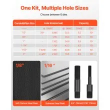 VEVOR Knockout Punch Set, 10 Ton Hydraulic Knockout Set, 1/2" to 2" KO Tool Kit Hole Making Tool, KO Tools Kit W/6 Dies for Metal Electrical Cabinets, Electrical Control Cabinets, Switch Cabinets